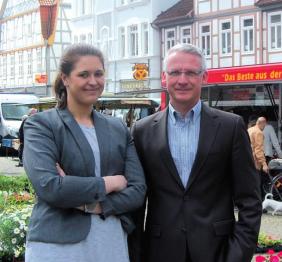 WiSta-Geschäftsführer Stefan Ach und Projektleiterin Franziska Meier wollen Gifhorns Unternehmen mit ihrem Projekt unterstützen.